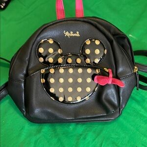 Disney Black and Gold Minnie Mouse Backpack used very good condition